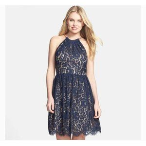 Eliza J Navy Blue‎ Halter Dress, size 8